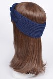 Navy Braided Knit Headwrap